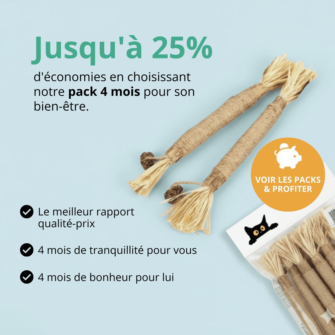 Bâtonnets Matatabi Chatonia — Soin dentaire 100 % naturel