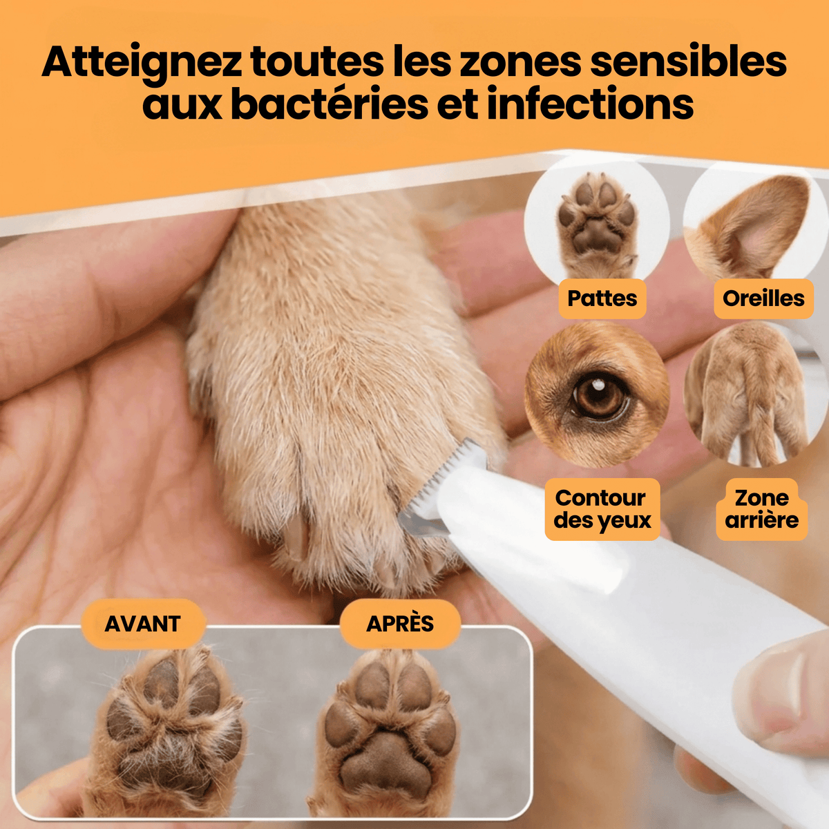 Tondeuse Silencieuse pour Chien Chatonia — Sans Fil