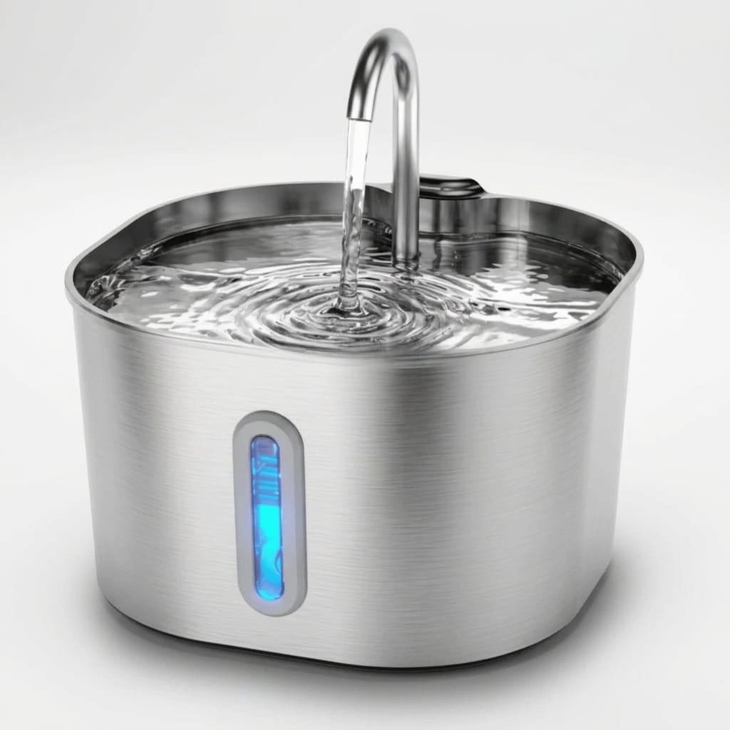 Fontaine à Eau Inox Chatonia — Eau fraîche et filtrée 24h/24