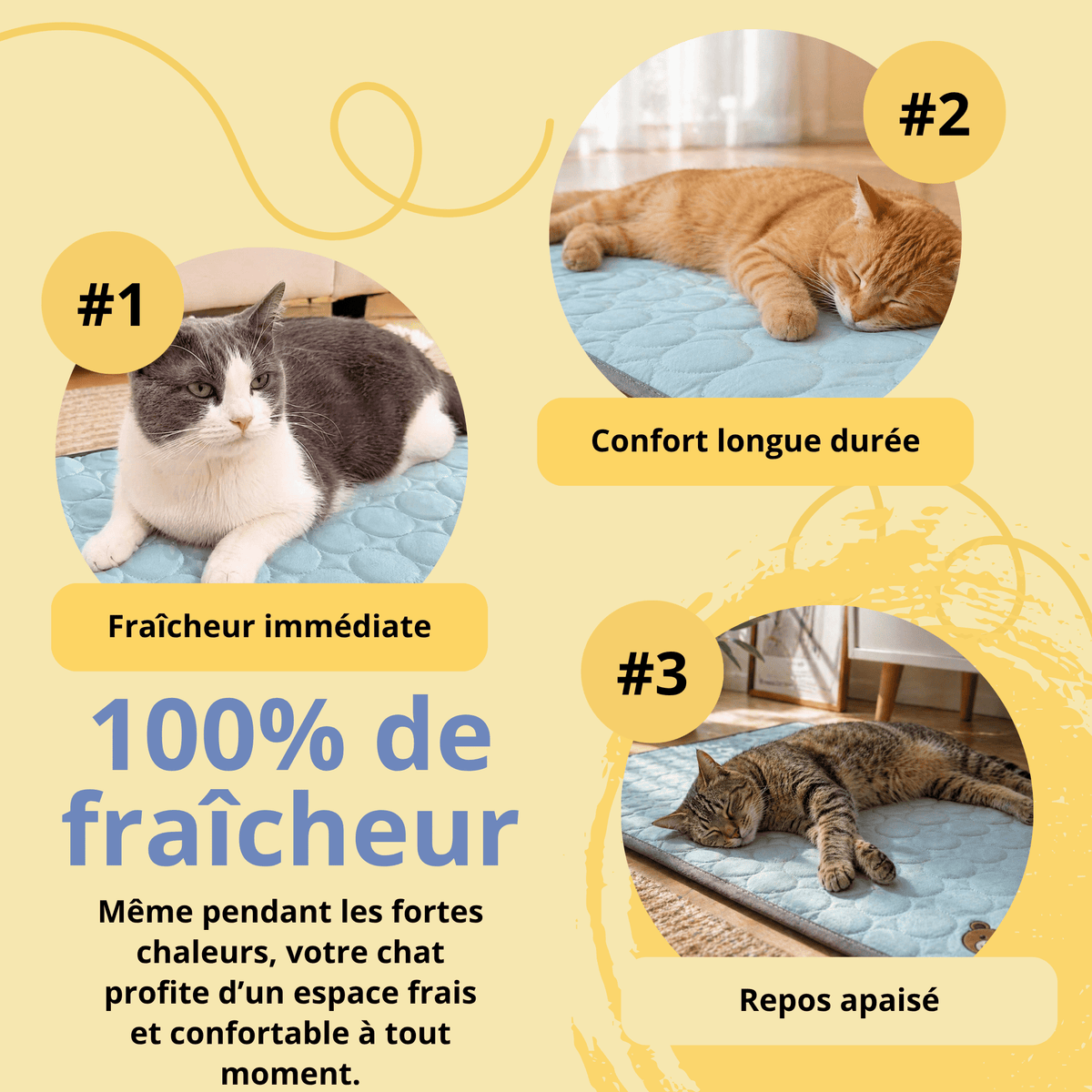 Tapis Rafraîchissant Chatonia — Fraîcheur d'été sans gel