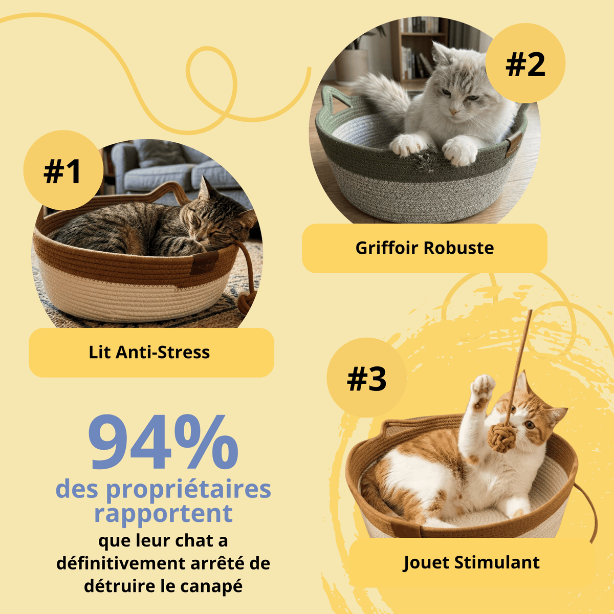 Le Nid Chatonia — Lit apaisant & griffoir naturel