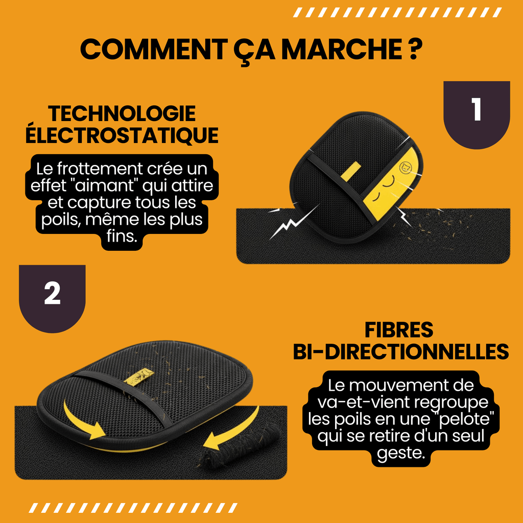 Gant Anti-Poils Chatonia — Brosse, masse et ramasse les poils
