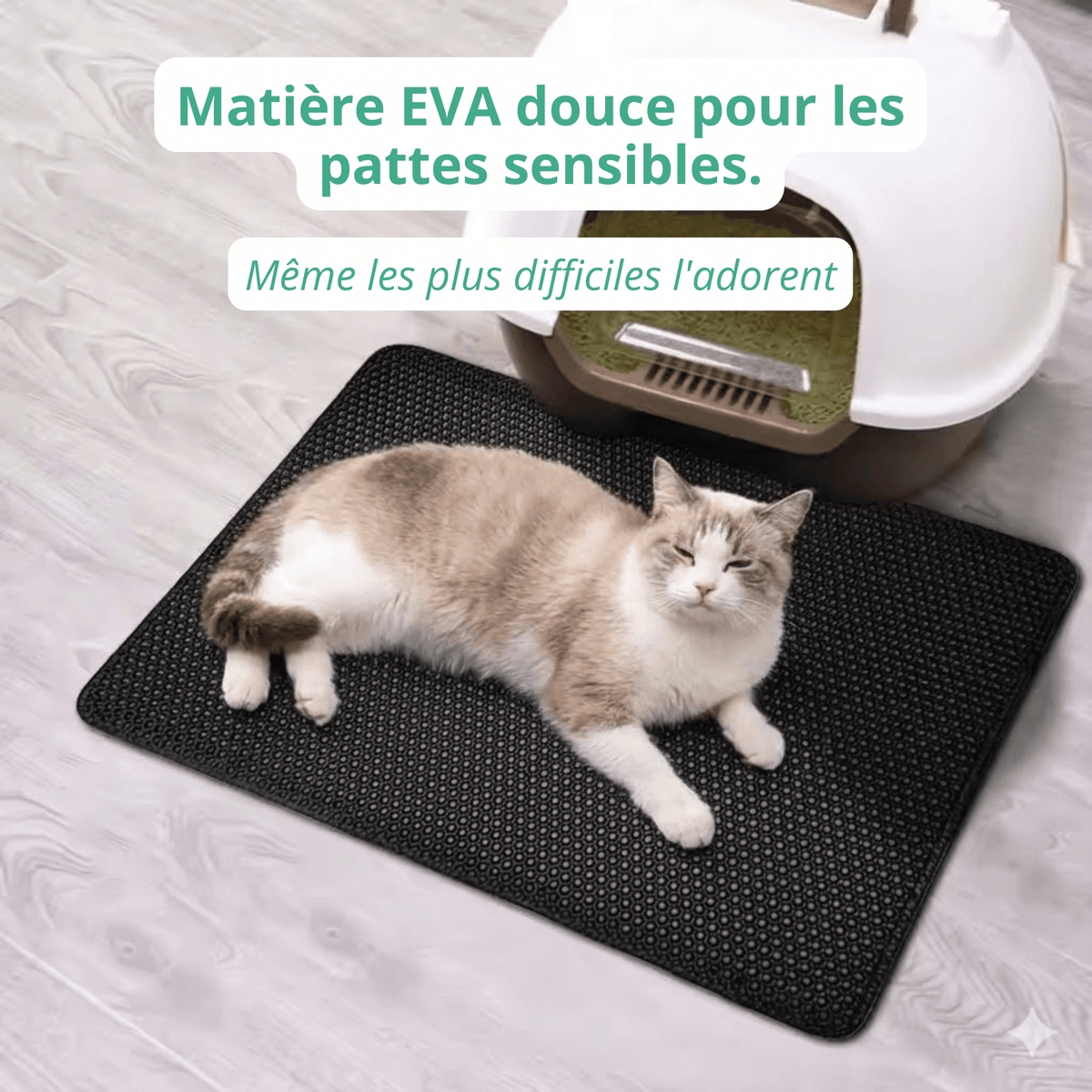 Tapis de Litière Double Couche Chatonia — Zéro grain dans la maison