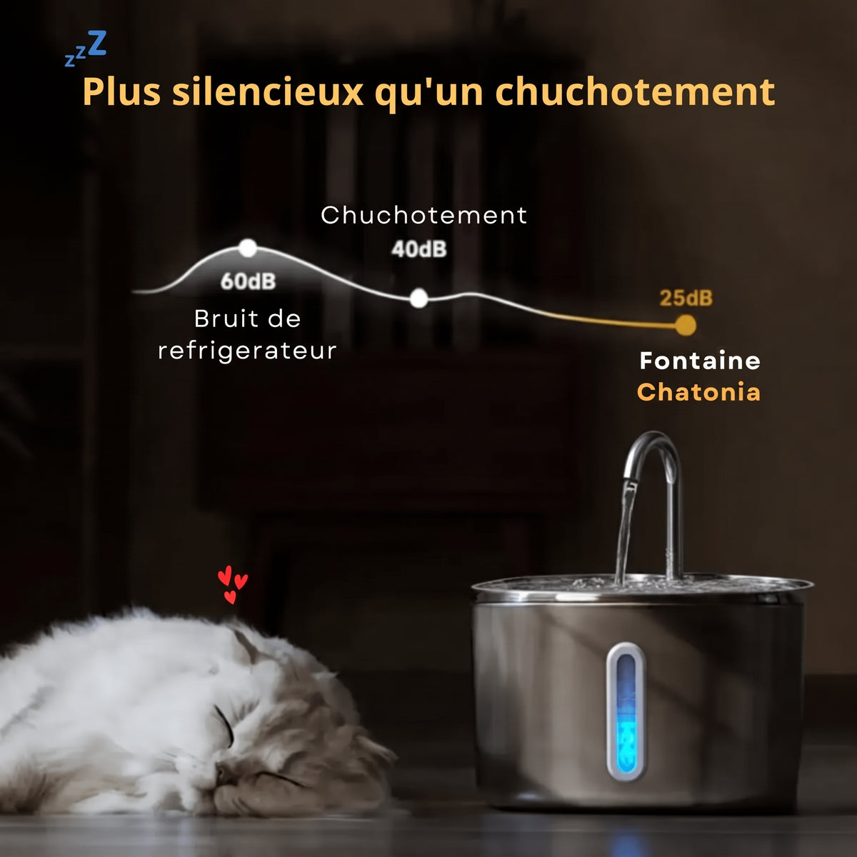 Fontaine à Eau Inox Chatonia — Eau fraîche et filtrée 24h/24