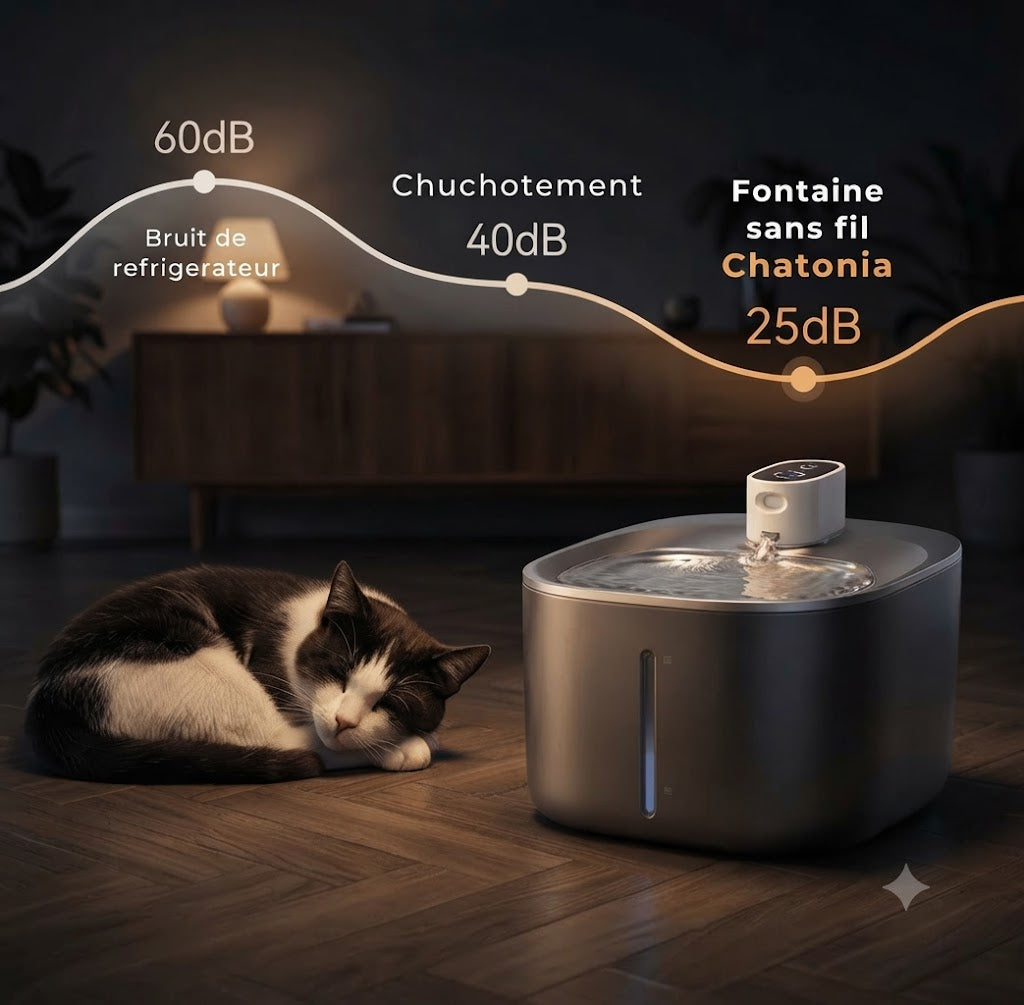 Fontaine Sans Fil 4 L Inox Chatonia — Premium